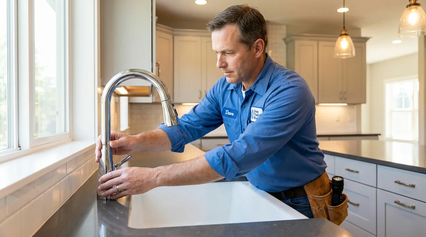 Kitchen faucet installation by Johns Plumbing LLC in Hamilton